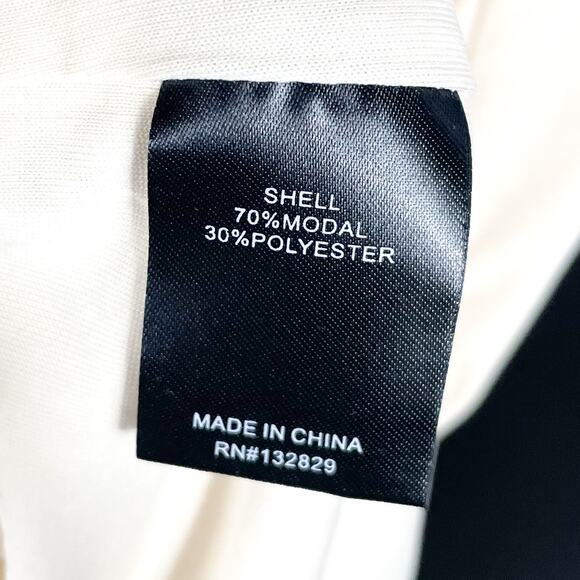 Camila Coelho Yasmeen Midi Dress Cream Jersey Metallic Rings Ruched Sz L - Picture 10 of 10